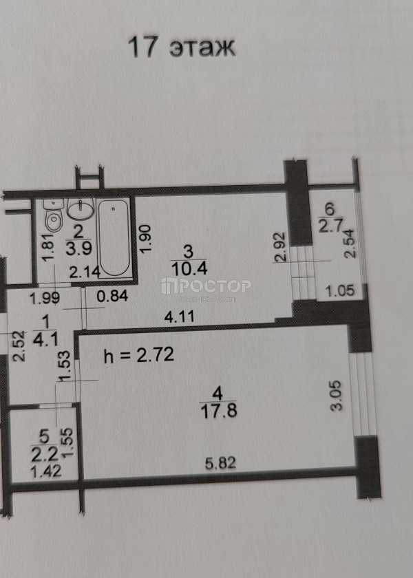 1-комнатная квартира, 38.4 м² - фото 18