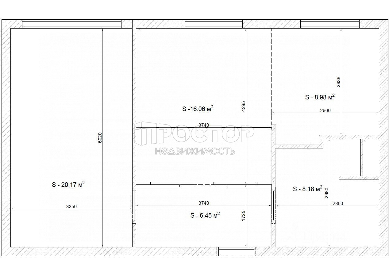 2-комнатная квартира, 61 м² - фото 3