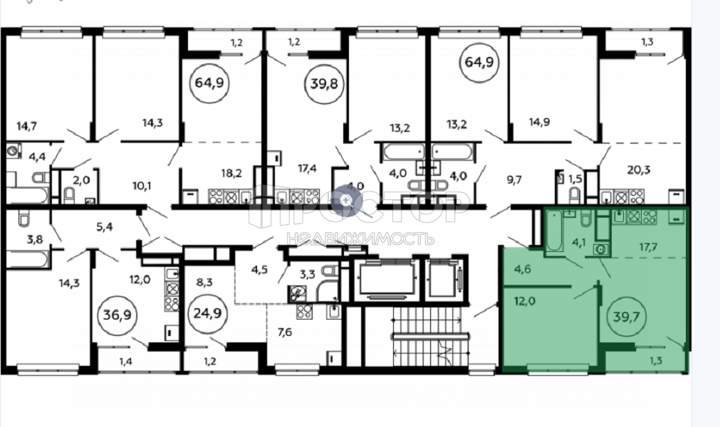 1-комнатная квартира, 41.5 м² - фото 5