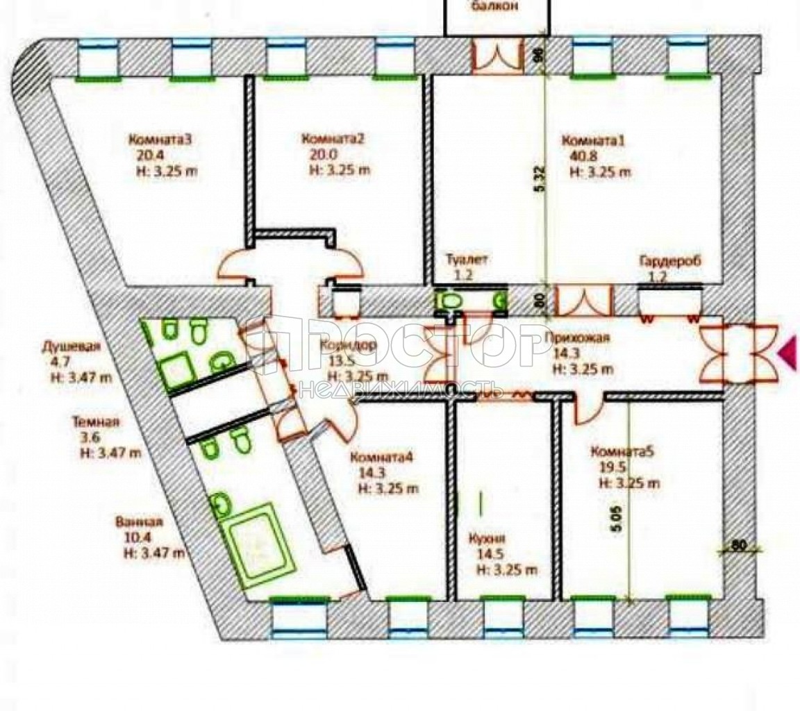 5-комнатная квартира, 179 м² - фото 2