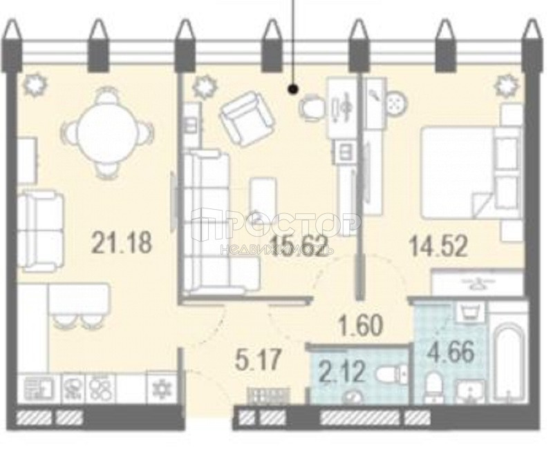 3-комнатная квартира, 65 м² - фото 4