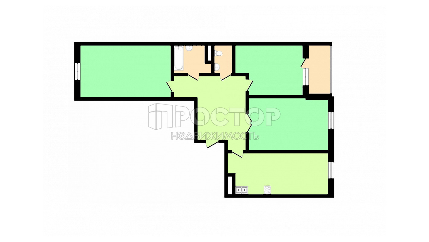 3-комнатная квартира, 80 м² - фото 18