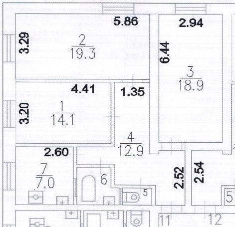 3-комнатная квартира, 76.7 м² - фото 2