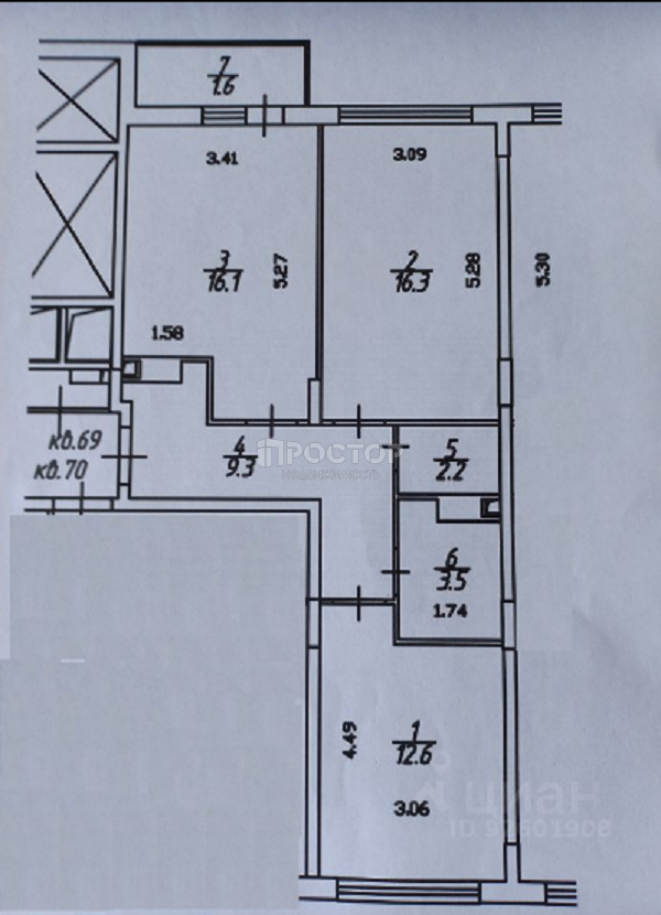 2-комнатная квартира, 60 м² - фото 17