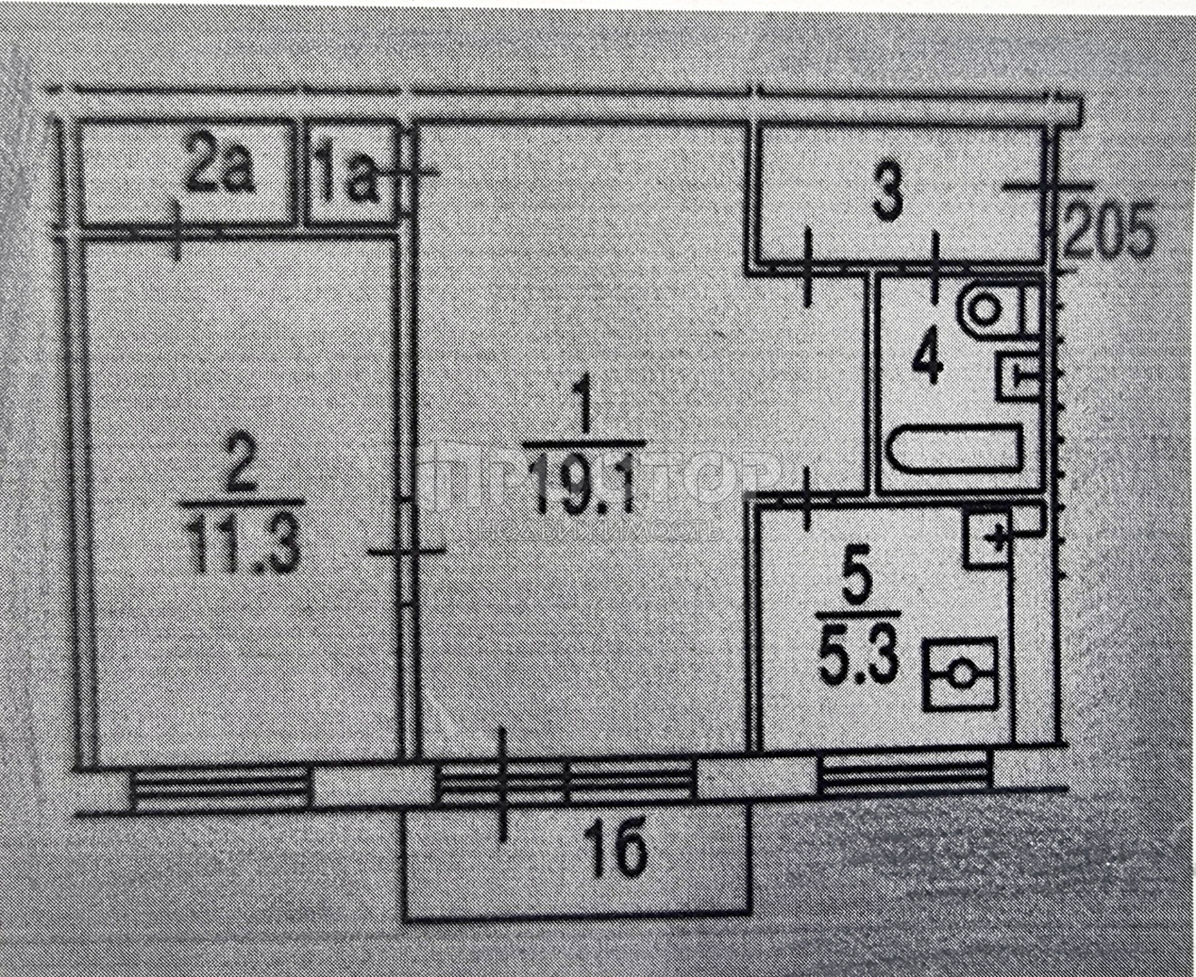 2-комнатная квартира, 44.7 м² - фото 2