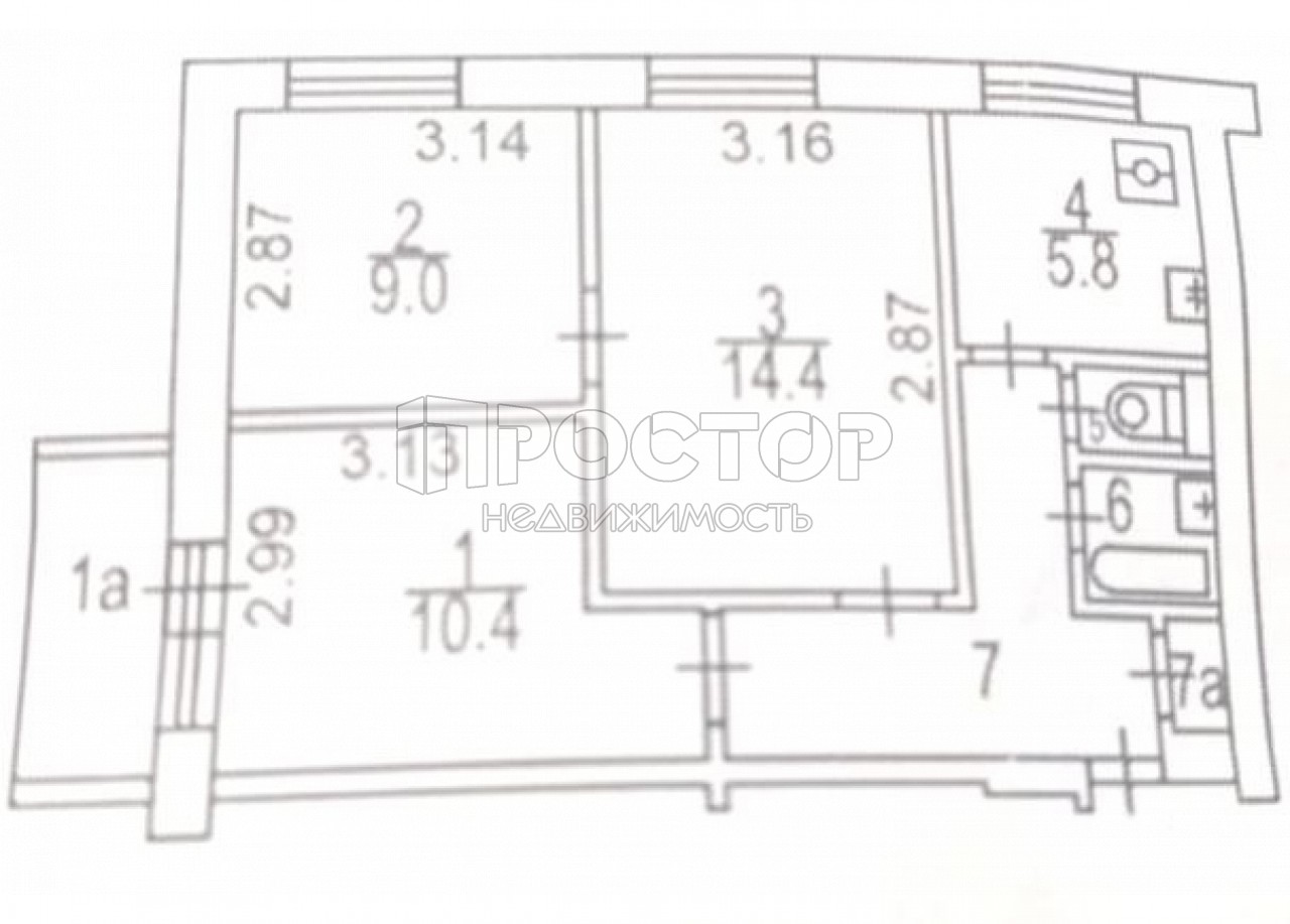 3-комнатная квартира, 51.1 м² - фото 17