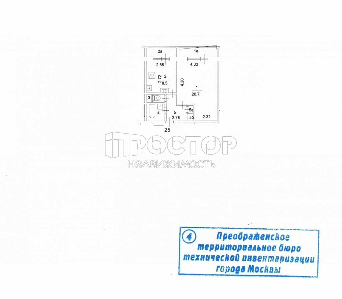 1-комнатная квартира, 38.8 м² - фото 19