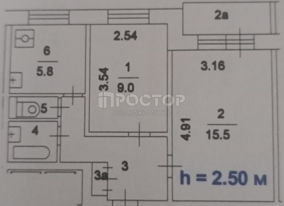 2-комнатная квартира, 40.7 м² - фото 31