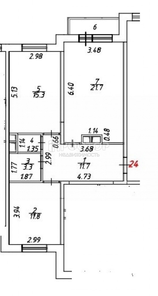 2-комнатная квартира, 65.3 м² - фото 5