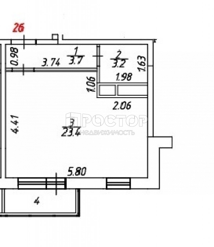 1-комнатная квартира, 30.3 м² - фото 5