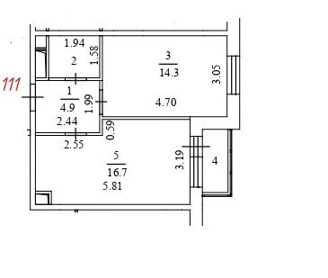 1-комнатная квартира, 38.7 м² - фото 5