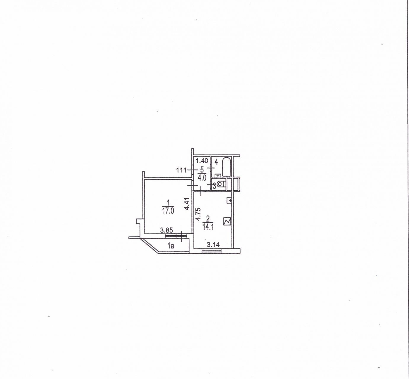 1-комнатная квартира, 40.3 м² - фото 17