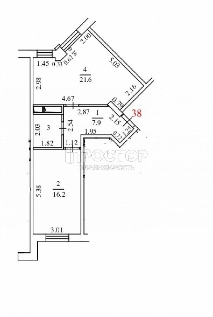 1-комнатная квартира, 49.4 м² - фото 8