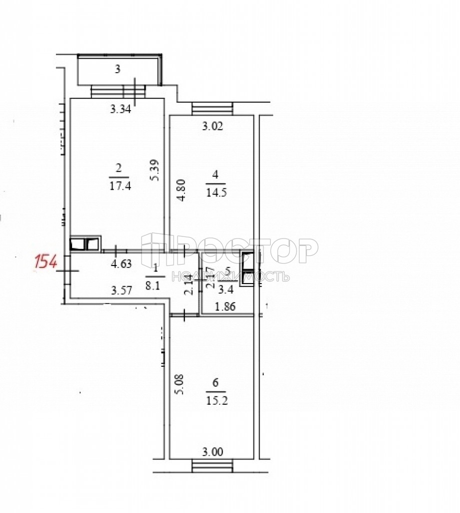 2-комнатная квартира, 62.9 м² - фото 6