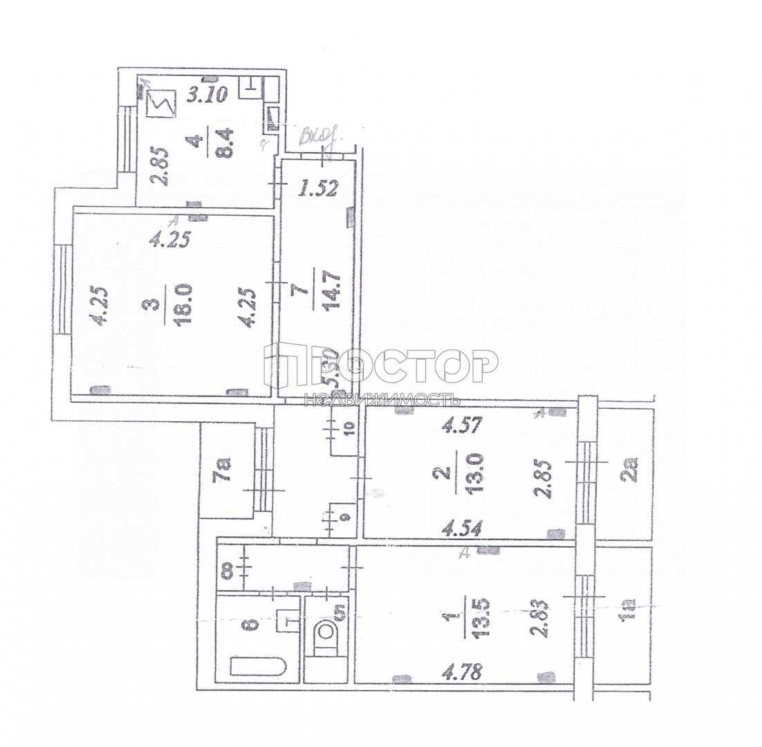 3-комнатная квартира, 71.5 м² - фото 25
