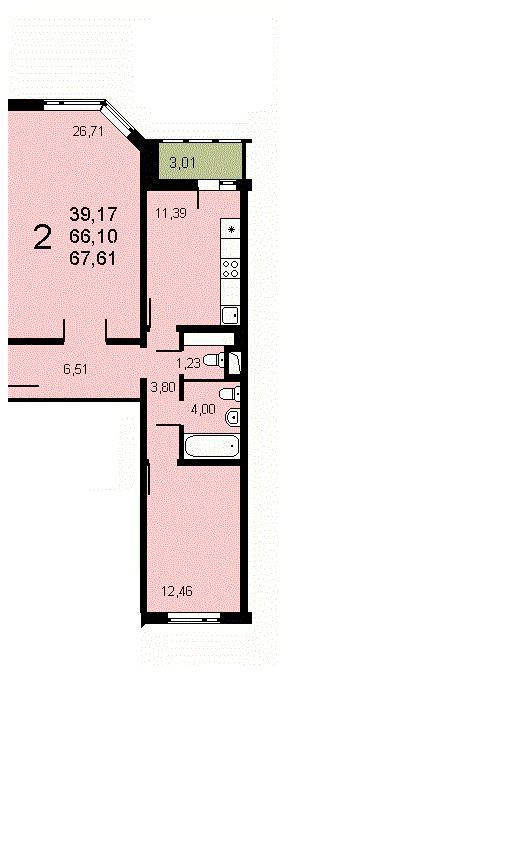 2-комнатная квартира, 70 м² - фото 7
