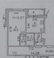 1-комнатная квартира, 42.3 м² - фото 13