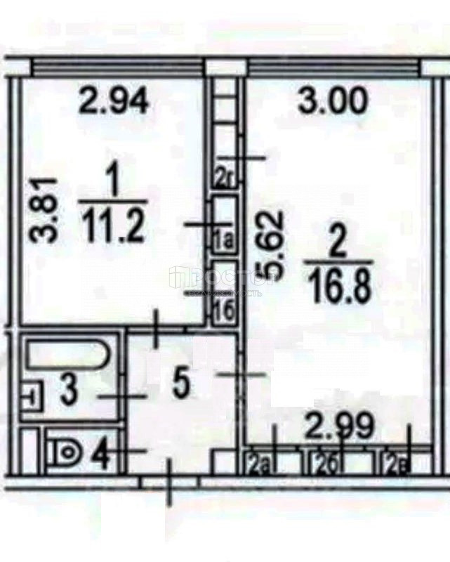 1-комнатная квартира, 35.3 м² - фото 20