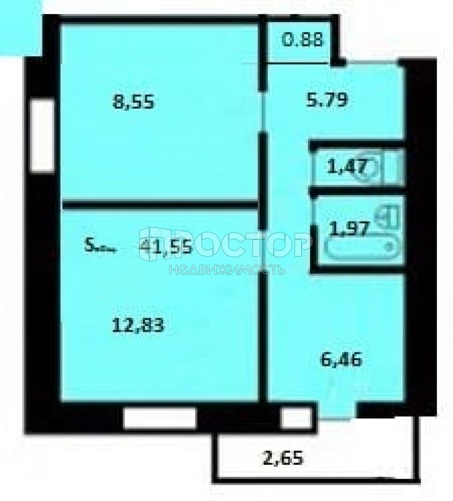 2-комнатная квартира, 40 м² - фото 18