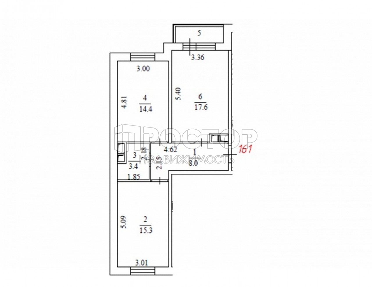 2-комнатная квартира, 58.8 м² - фото 8