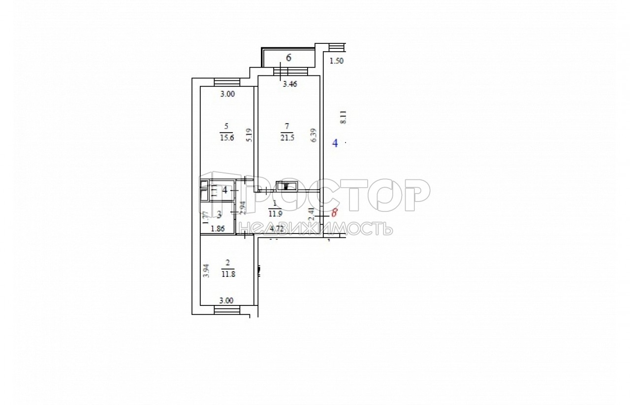 2-комнатная квартира, 65.6 м² - фото 4