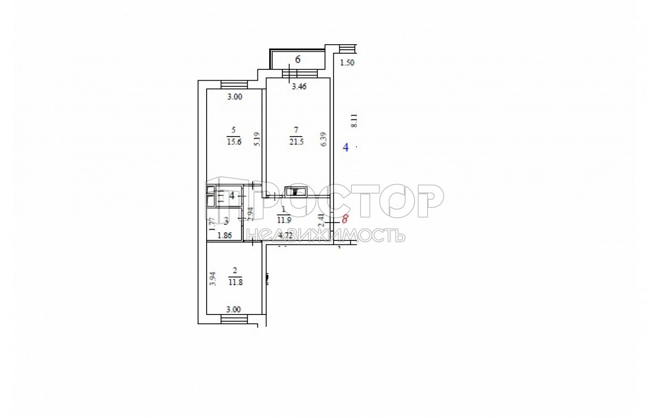 2-комнатная квартира, 65.6 м² - фото 4