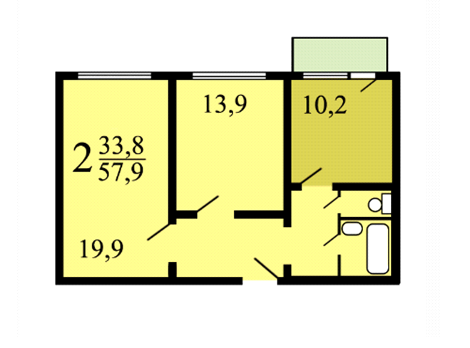 2-комнатная квартира, 60 м² - фото 14