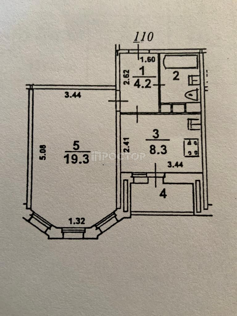 1-комнатная квартира, 39 м² - фото 22
