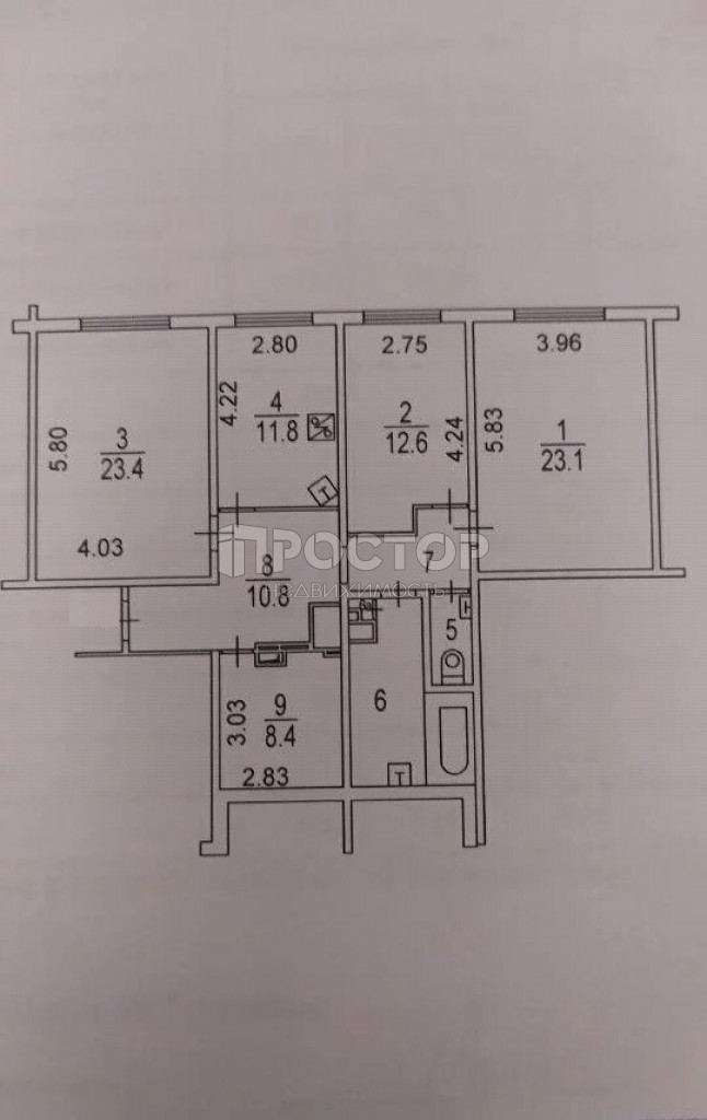 3-комнатная квартира, 105 м² - фото 13