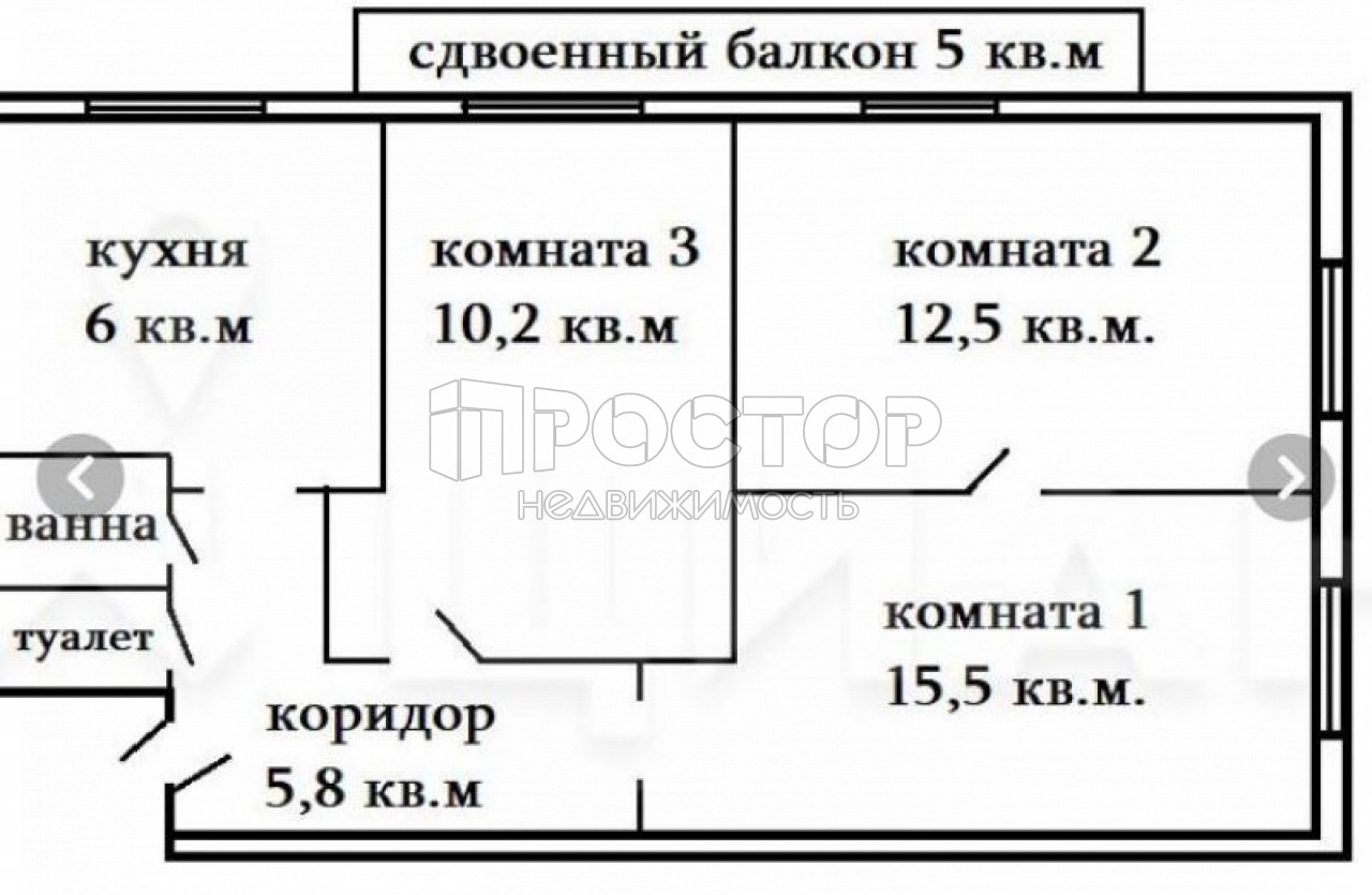 3-комнатная квартира, 53.3 м² - фото 22