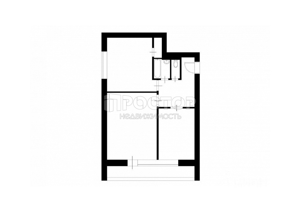 2-комнатная квартира, 48.7 м² - фото 2
