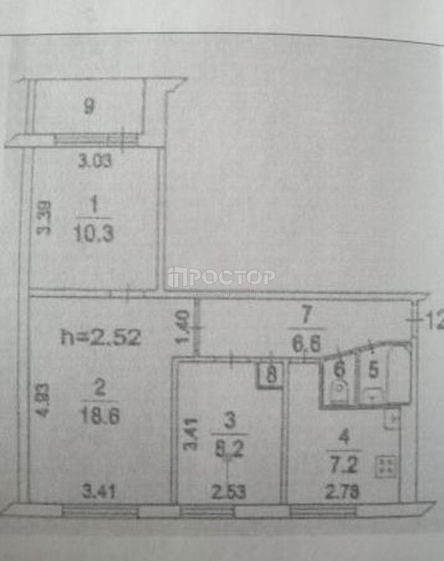 3-комнатная квартира, 54 м² - фото 22