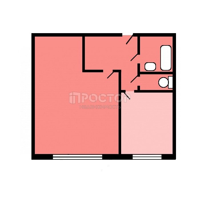 1-комнатная квартира, 39.1 м² - фото 10