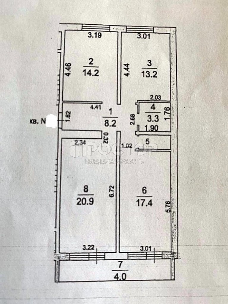 3-комнатная квартира, 82.8 м² - фото 14