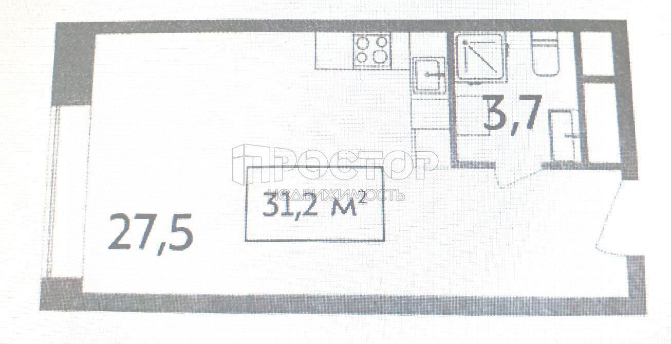 Студия, 31.2 м² - фото 2