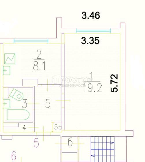 1-комнатная квартира, 35.8 м² - фото 15