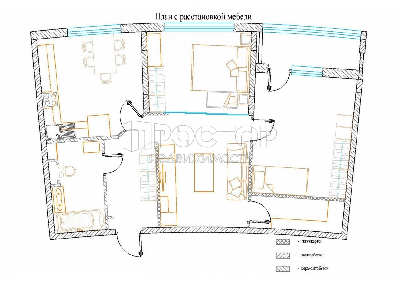 2-комнатная квартира, 72.7 м² - фото 22