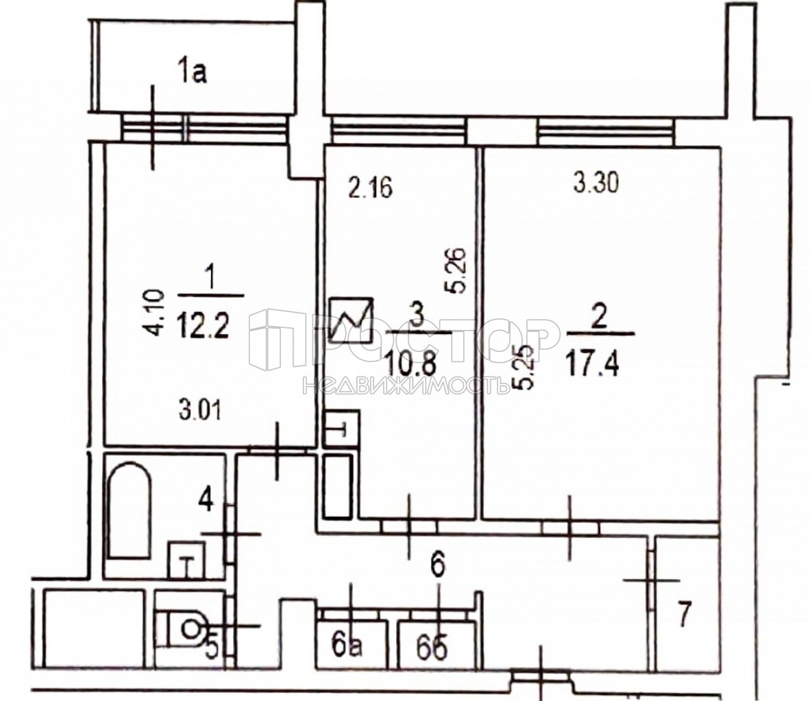 2-комнатная квартира, 56.4 м² - фото 6