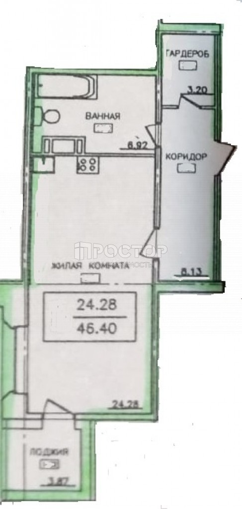 Студия, 46 м² - фото 21