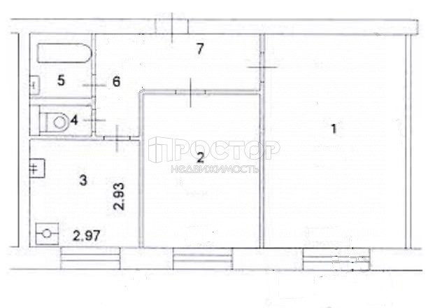 2-комнатная квартира, 53.3 м² - фото 3