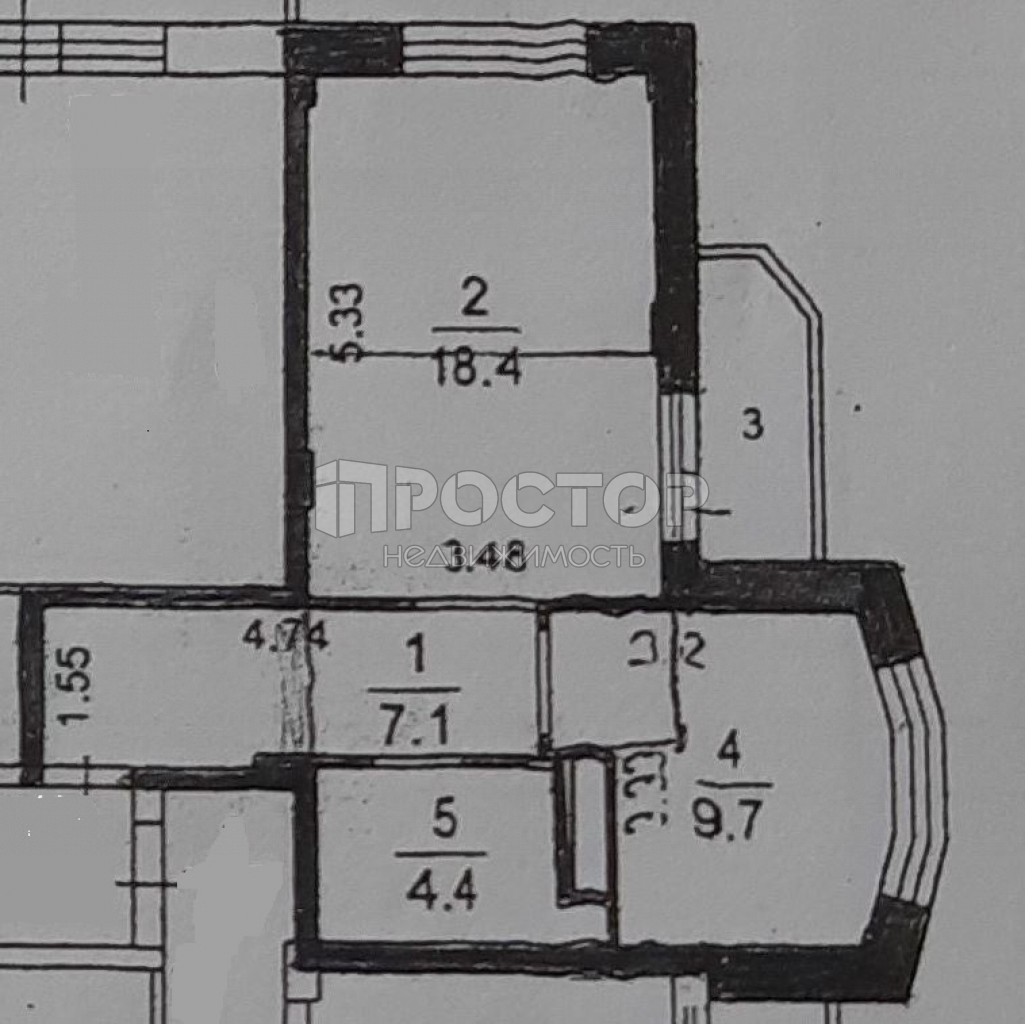 1-комнатная квартира, 40.6 м² - фото 2