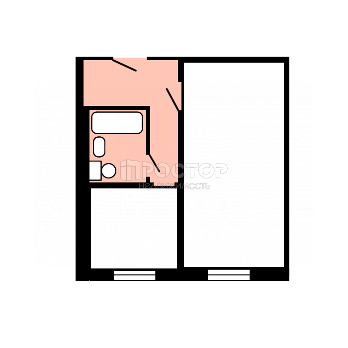 1-комнатная квартира, 33.2 м² - фото 8