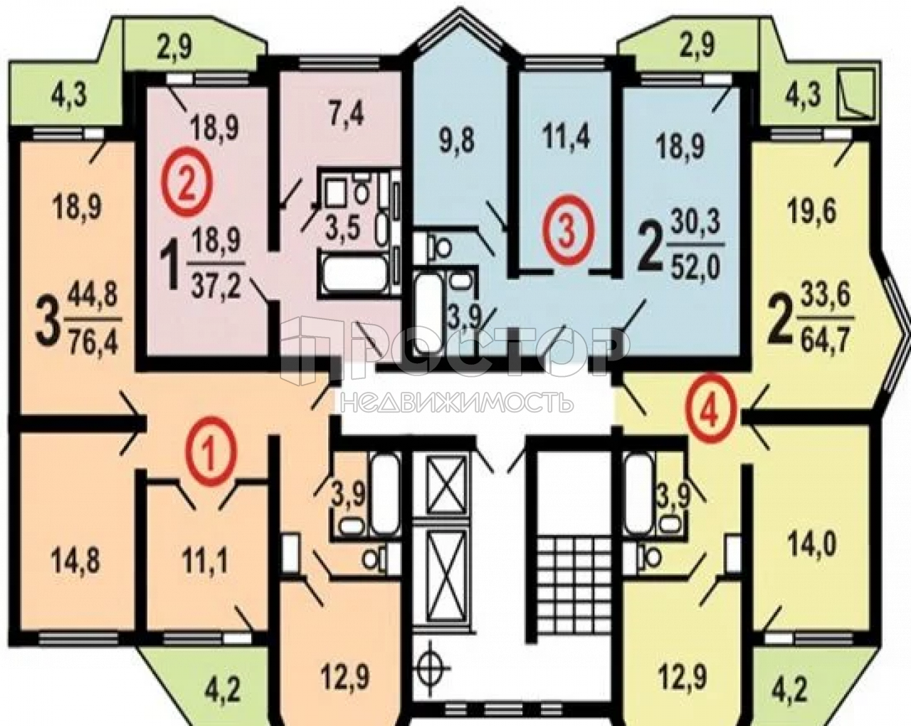 2-комнатная квартира, 52 м² - фото 11