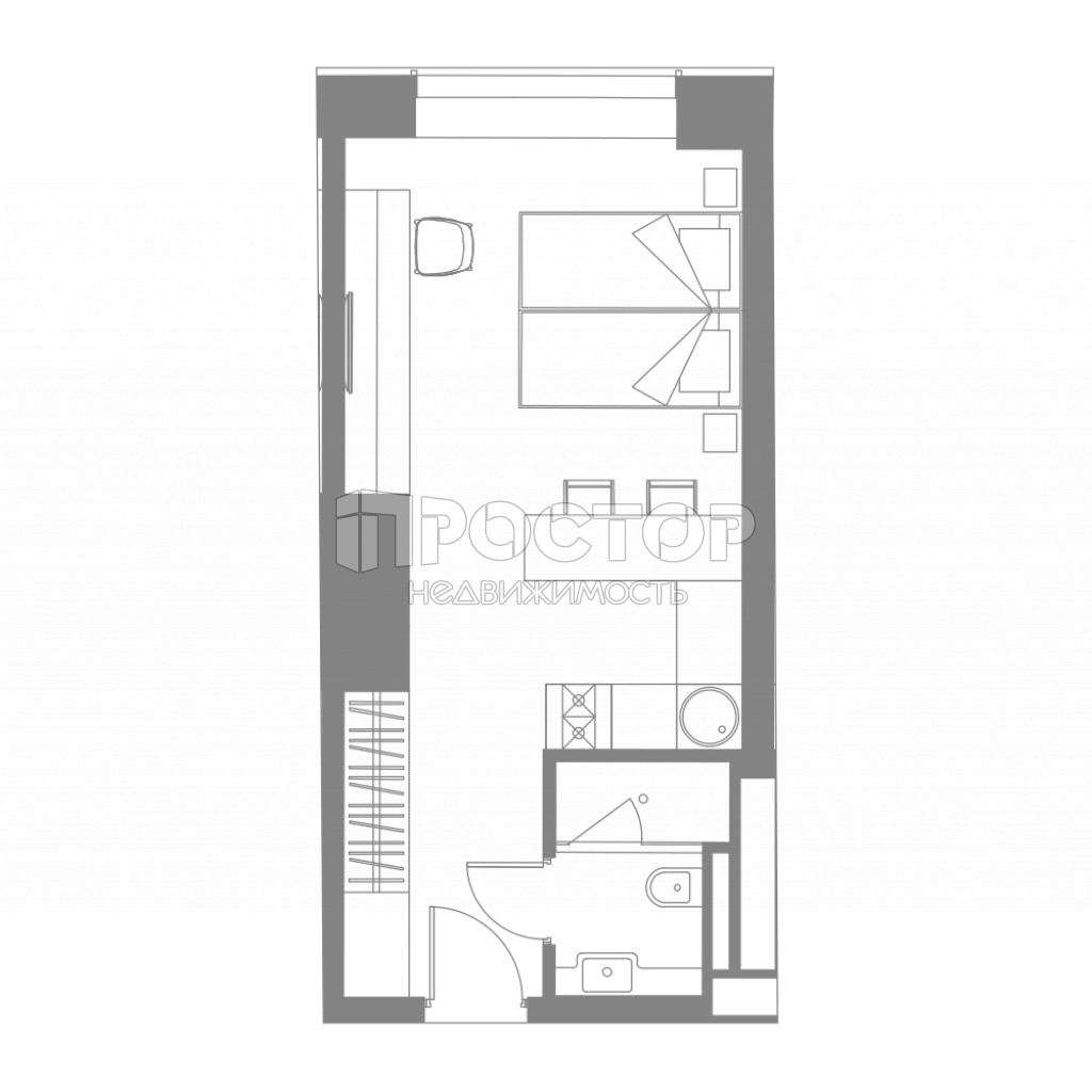 Студия, 27.8 м² - фото 7