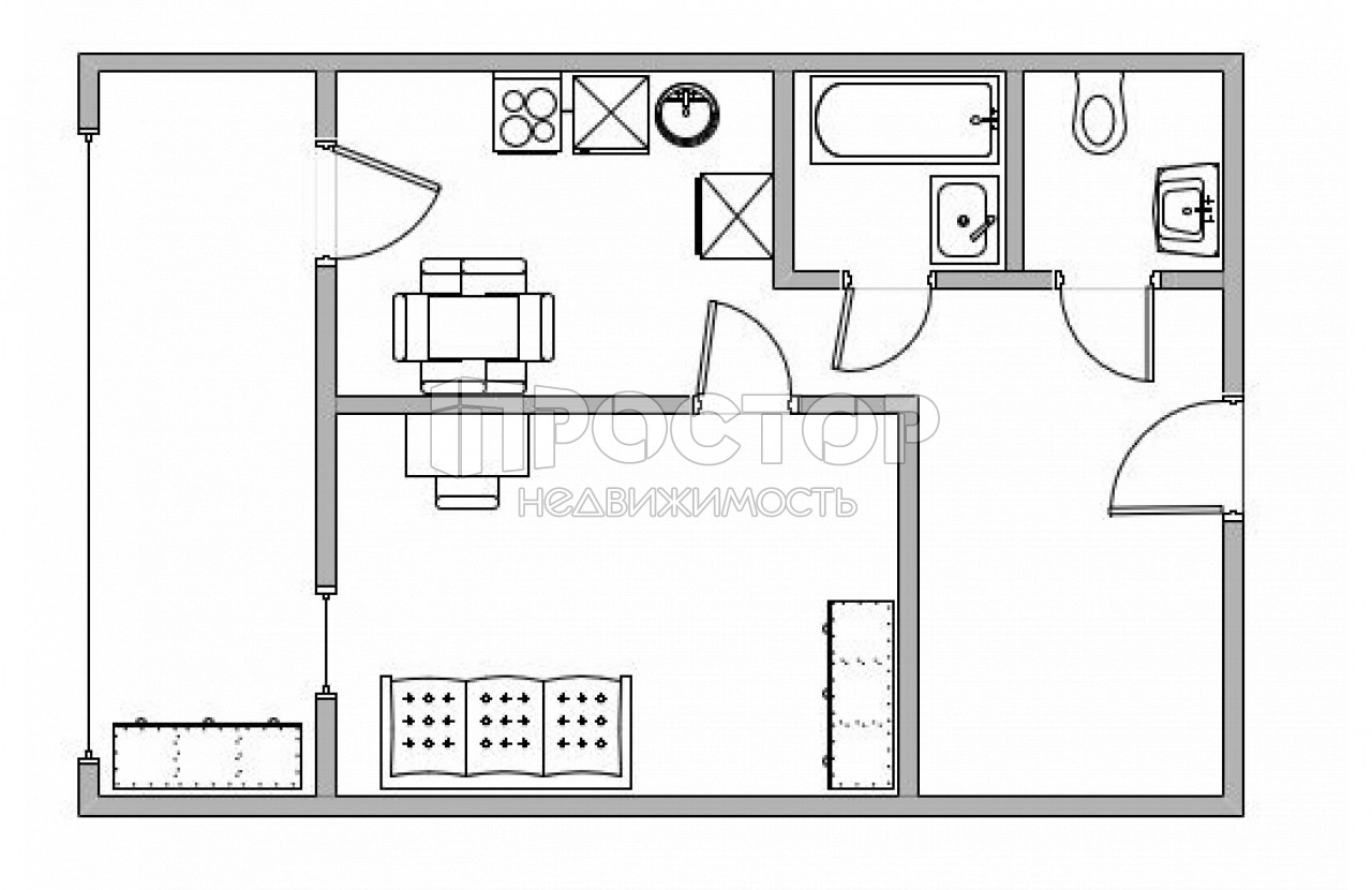 1-комнатная квартира, 45 м² - фото 10