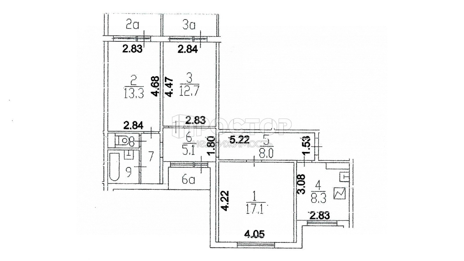 3-комнатная квартира, 79 м² - фото 13