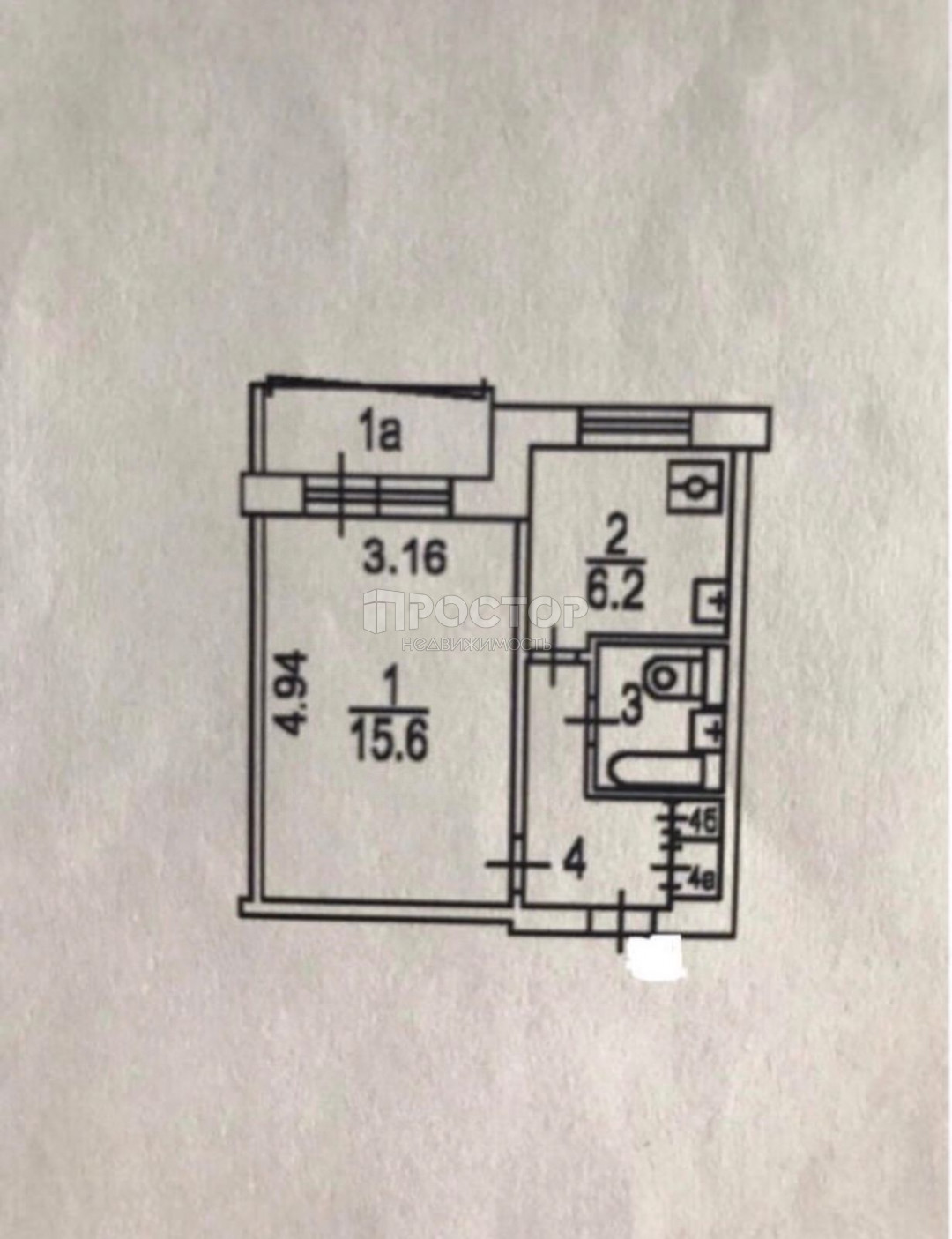 1-комнатная квартира, 31.1 м² - фото 21
