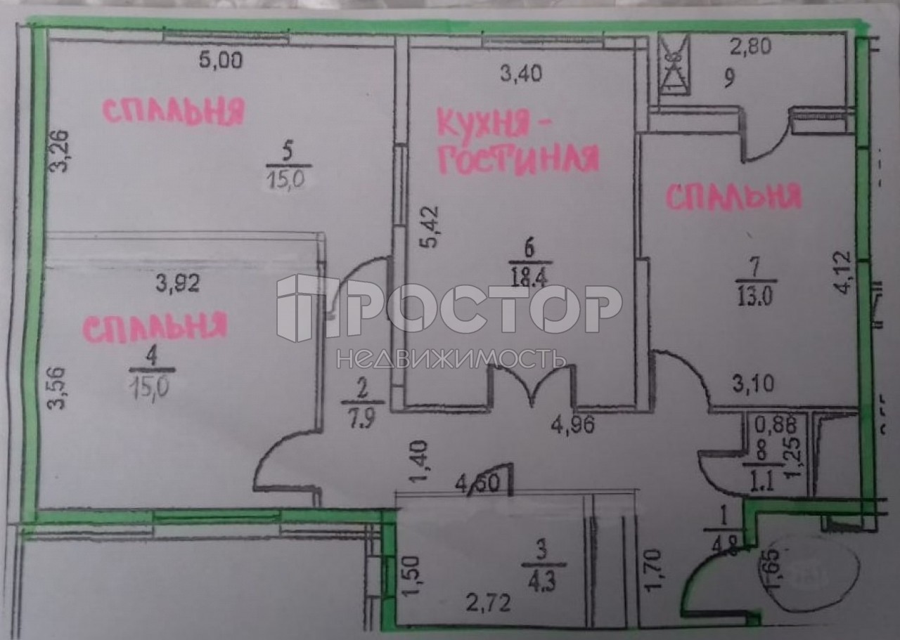 3-комнатная квартира, 84 м² - фото 16