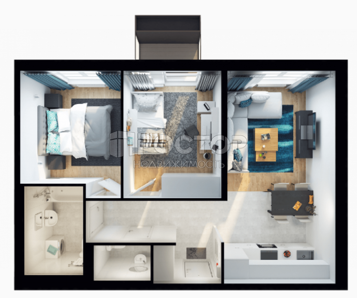2-комнатная квартира, 54 м² - фото 3