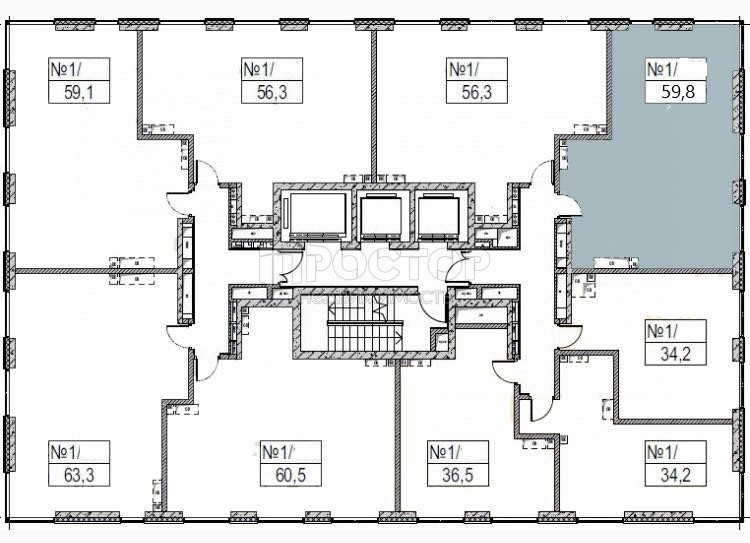 2-комнатная квартира, 59.8 м² - фото 17